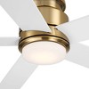 Casa Vieja 52" Grand Palm Modern Indoor Outdoor Ceiling Fan 5 Blade LED Light Remote Control Soft Brass Finish Bedroom Patio Hugger Damp Rated - 3 of 4