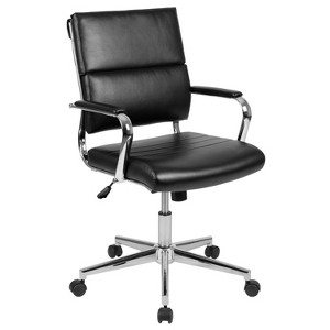 Emma and Oliver Mid-Back LeatherSoft Contemporary Panel Executive Swivel Office Chair - 1 of 4