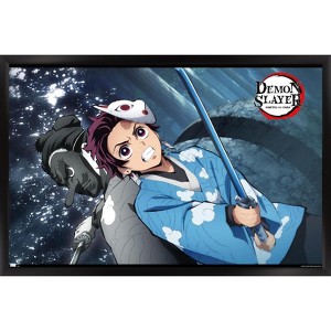 Trends International Demon Slayer - Tanjiro & Urokodaki Forest Framed Wall Poster Prints - 1 of 4