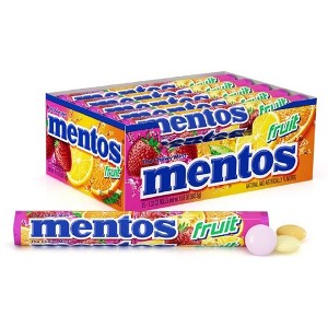 Mentos Fruit Flavor Chewy Mint Candy Full Size Rolls 6/10/15/40 Pack Great For Work, Home, Snack, PArties & More - Bulk Packaging - 1 of 4