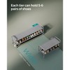 SONGMICS Shoe Rack, 2 Tier Shoe Organizer, Fabric Shoe Shelf Storage with Hooks, Holds up to 12 Pairs of Shoes, Height-Adjustable Shoe Rack - 3 of 4