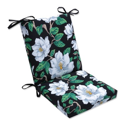 Pillow Perfect 36.5" x 18" Magnolia Outdoor/Indoor Squared Corners Chair Cushion Black