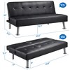 Yaheetech Faux Leather Adjustable Convertible Sofa Bed Couch Futon for Living Room - 4 of 4
