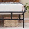 Queen Size Metal Platform Bed Frame with Wood Headboard No Box Spring Required Industrial Vintage Bedroom Mattress Foundation Heavy Duty - 4 of 4
