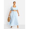 Rebdolls Women's Cyan Puff Sleeve Crop Top - 4 of 4