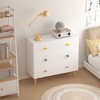 ORRD Kids 3-Drawer Dresser, White Nursery Storage Cabinet with Anti-Tip Design, Baby Nightstand for Bedroom and Toddler Room - 4 of 4