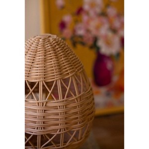 Rattan Easter Eggs, 11"H Handwoven Decorative Accents, Natural Brown Finish, Set of Two by Kalalou - 1 of 3