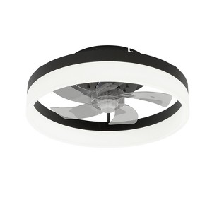 Warmiplanet 20" Flush Mount Ceiling Fans with Lights and Remote Control,Black, Transparent Fan Blades, APP Control Available,DC Motor - 1 of 4