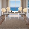 LeisureMod Velvet Dining Chair with Rattan Back, Set of 4 Side Kitchen Chair with Stainless Steel Base Euston Collection - 2 of 4