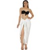 LA LEELA Women's Beach Bathing suit Wrap Bikini Swimwear Cover up Summer Wraps Swimsuit Sarong Skirts for Women One Size Off-White, Abstract - 2 of 4