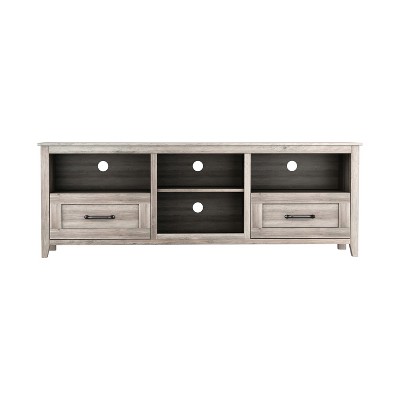 HomeRoots 70" Gray Wood Enclosed and Open Storage TV Stand