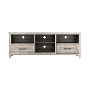 HomeRoots 70" Gray Wood Enclosed and Open Storage TV Stand - 1 of 4