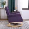 KWPZQEB Nursery Rocking Chair, Upholstered Glider Rocker Rocking Accent Chair Padded Seat with High Backrest, Comfy Armchair for Living Room - 3 of 4