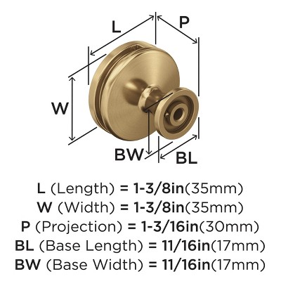 Champagne Bronze 1-3/8" Modern Round Cabinet Knob