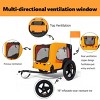 SEVOBAL Pet Strollers Outdoor Heavy Duty Collapsible Pet Bike Trailer Universal Hitch Foldable DogCargo Carrier Cart, Orange, 42.52"*31.5"*27.56" - 2 of 4