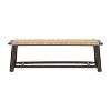 ModernLuxe Set of 2 Dining Chairs Rattan Bench Outdoor Bench, Farmhouse Modern, Champagne/Walnut - 4 of 4