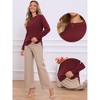 INSPIRE CHIC Women's Long Sleeve Crew Neck Side Split Sweater Tops - 2 of 4