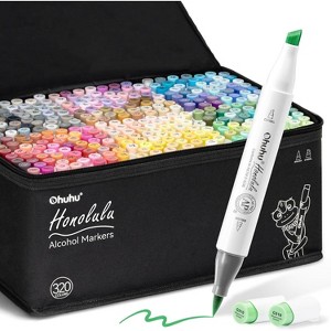 Ohuhu Alcohol Markers Brush Tip - 320-color Double Tipped Art Marker Set -Brush & Chisel Dual Tips - Honolulu Series of Ohuhu Markers - Refillable Ink - 1 of 4
