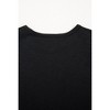 Amaryllis Women’s Ruffle Sleeve Contrast Trim Floral Embroidered Top Soft Knit Bodice T-Shirt- Medium ,Black - 4 of 4