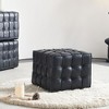 Airsurfer Modern Leather Tufted Cube Ottoman, Faux Leather Upholstered Footrest Stool for Living Room or Bedroom - 2 of 4