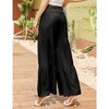 WhizMax Women's Wide Leg High Waist Pants Smocked Elastic Waist Loose Flowy Pant With Belt - 4 of 4