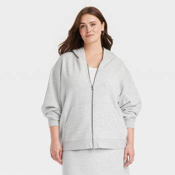 Women's Oversized Hooded Zip-Up Sweatshirt - Universal Thread™