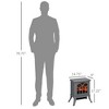 SEVOBAL Fireplace Insert Heater Mantel 3D Flame Fireplace Stove Bottom Air Outlet Fire Place Panoramic Fire Place Heater, Gray, 15.6"*10.6"*17.3" - 3 of 4
