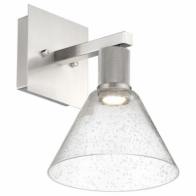 Martini Glass Inspired Dimmable Steel Sconce in Brushed Steel