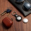 Insten Genuine Leather Case & Keychain Ring Compatible with AirTag / Air Tag, Accessories Holder, Black - 2 of 4