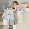 Safstar Baby Bedside Crib, Portable Foldable Bedside Bassinet w/Toy Arch, Music, Thick Mattress, Adjustable Height, Light Gray - 2 of 4