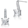 Guili White Gold Plated Solitaire Drop Earrings with Princess Cut Cubic Zirconia, A Classic & Sophisticated Jewelry Piece for Effortless Style - 3 of 3
