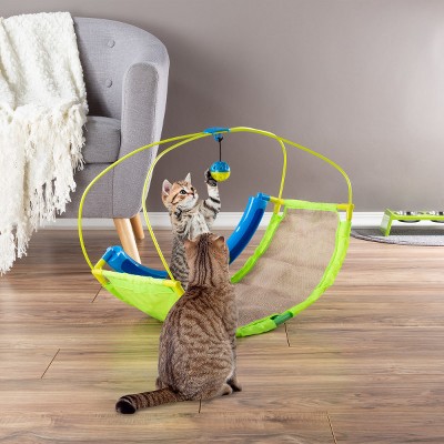 Interactive Cat Toy Rocking Mat with Sisal and Hanging Ball