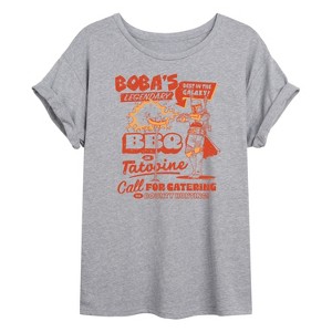 Women's - Star Wars - Boba Bbq Oversized Graphic T-Shirt - 1 of 4
