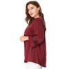Agnes Orinda Women's Plus Size Plain Cut-Out Gathered Patchwork Long Sleeve T-Shirt - 4 of 4