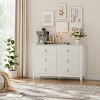 White Dresser for Bedroom with 6 Drawers, 47" Wide Wood Chest of Deep Drawers, Modern TV Stand Large Storage Organizer for Closet,Living Room,Hallway - 3 of 4