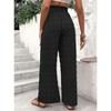 Women Polka Dot Wide Leg Long Pants Summer Fall Casual High Waist Trousers - 3 of 4