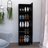 Shoe rack 67" H, five internal Storage Shelves, a mirror, a door, approximate capacity of 10 pairs of shoes, black - 2 of 4