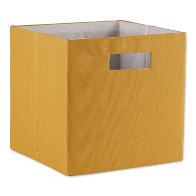 Design Imports Polyester Cube Solid Honey Gold Square 13X13X13
