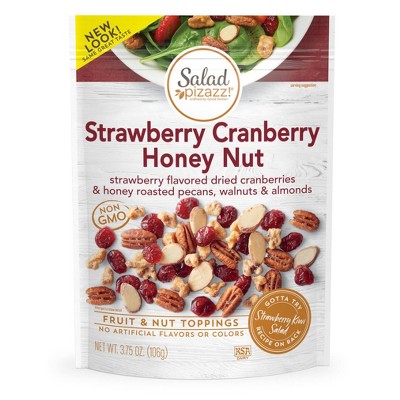 Salad Pizazz! Strawberry Flavored Cranberries & Honey Roasted Pecans, Walnuts & Almonds Salad Topper - 3.75oz