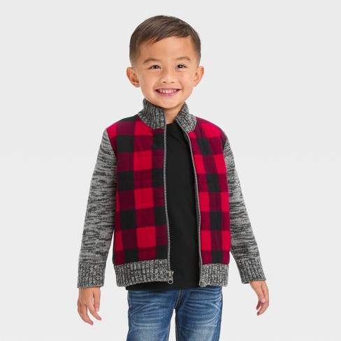 Toddler Boys' Quilted Zip-up Sweater - Cat & Jack™ : Target