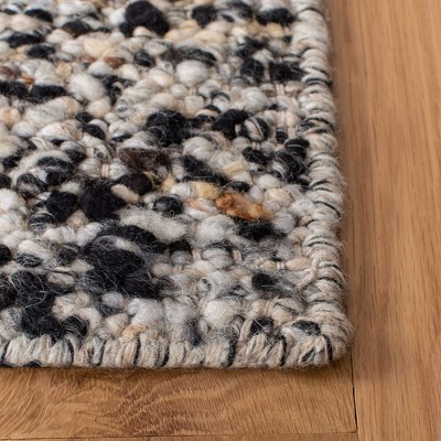 Handmade Beige and Grey Wool Tufted Runner Rug
