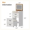 Sevobal Vanity Tables 3-in-1 Vanity Desk with Flip-Top Mirror, Hidden Stool Visible Glass Desktop, Convertible Vanity Set Open Shelf, Multicolored - 3 of 4