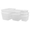 Pack of 8 Small Storage Bin, 20 Quart Clear Plastic Storage Container with Snap-On Lid, White - 2 of 4