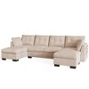 XIZZI 4-Piece Chenille Sofa Set with Large Chaise & Ottoman - Modern Sectional Sofa in White/Beige/Gray/Black, with Round/Square/Sloped Armrest - 3 of 4