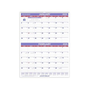 2025 AT-A-GLANCE 22" x 29" Two-Month Wall Calendar White/Purple (PM9-28-25) - 1 of 4