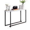 47" Sofa Table with High Gloss Lacquer Top and Steel Construction, Two-Tone Finish for Contemporary Living Room - 2 of 4