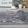 EcoSummer 60 x 84 in Modern Area Rug, Non-Slip Machine Washable Soft Rug with Geometric Border, Low Pile Floor Mat for Bedroom, Living Room, Grey - 4 of 4