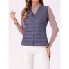 INSPIRE CHIC Women's Sleeveless Lightweight Button Up Quilted Round Neck Winter Puffer Vest - 2 of 4