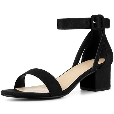 Perphy Women's Open Toe Ankle Strap Block High Heels Sandals