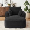KTMBDW Chaise Lounge Indoor, Chaise Lounge Chair with Armrests, Corduroy Upholstered Plush Sofa Bed Lazy Chair for Living Room - 2 of 4